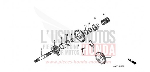 KICK STARTER SPINDLE CR80RY de 2000